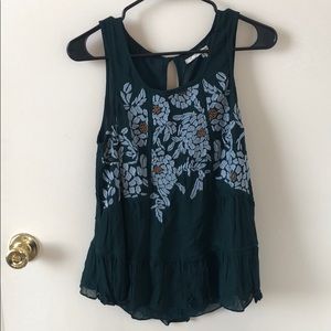 Anthropologie Floreat Embroidered Tank Blouse